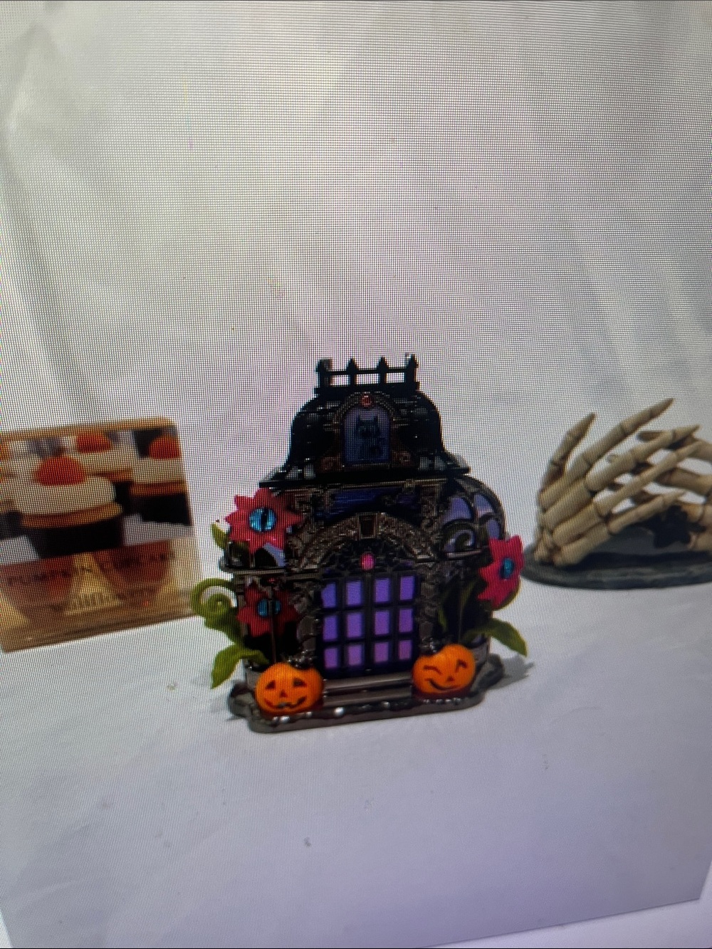Halloween Decorative Haunted House Accent with Purple Window